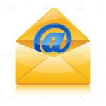 Email @ Icon in a Yellow Envelope